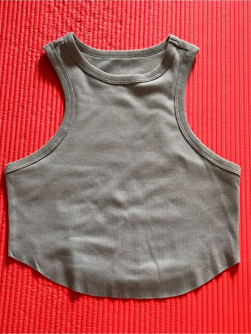 Ribbed Cropped Tank Top - light gray